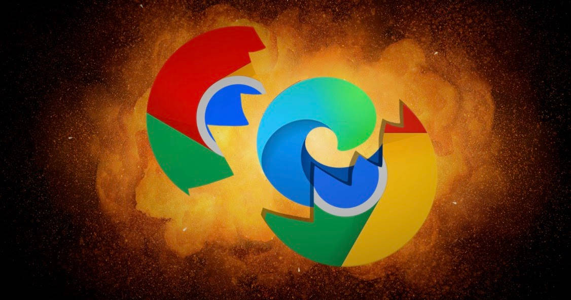 Google Chrome And Microsoft Edge Browser Logo Wallpaper