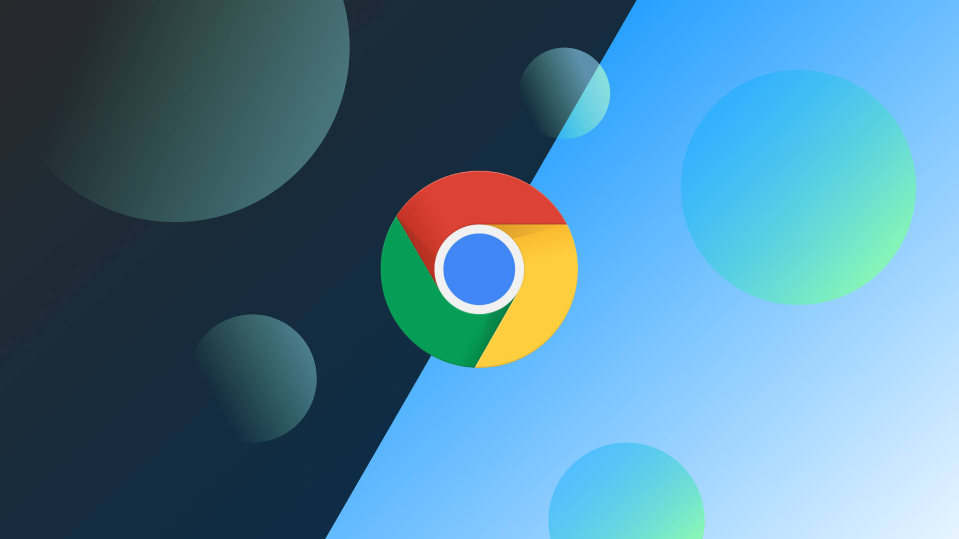 Patrónde Círculos Azules De Google Chrome. Fondo de pantalla
