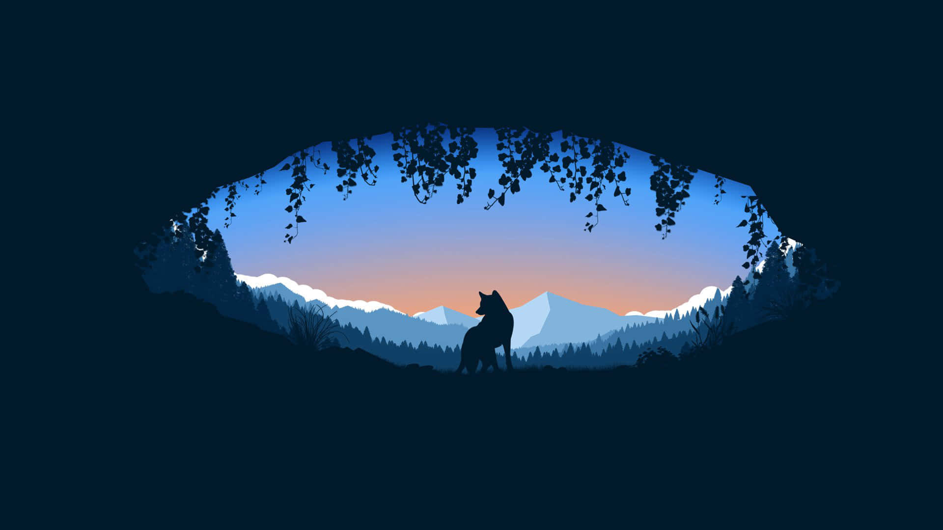 Google Desktop Wolf Silhouette Wallpaper