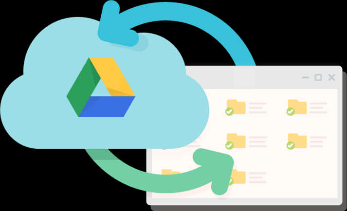Google Drive Cloud Sync Illustration PNG