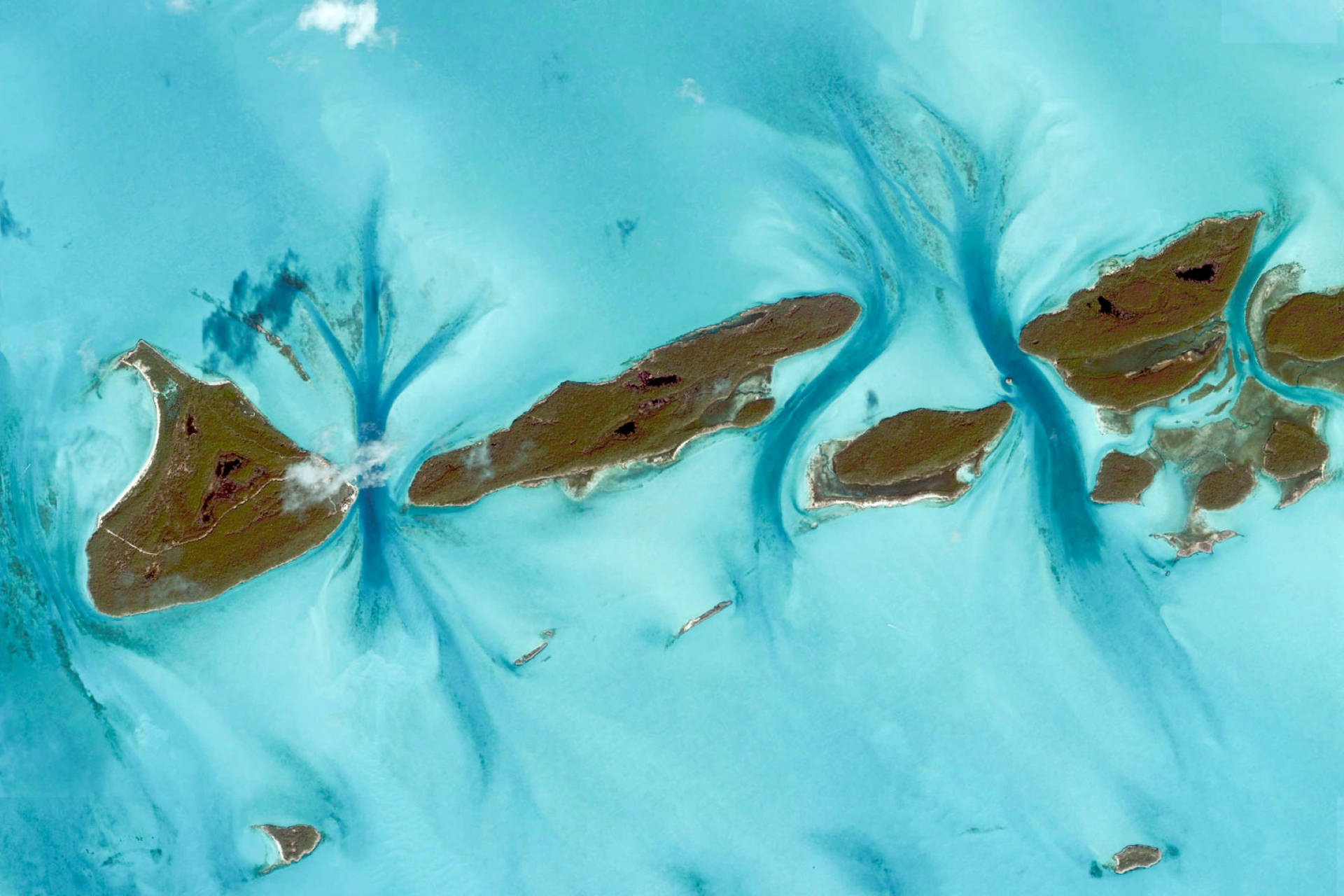 Google Earth Exuma Cays Bahamaerne. Wallpaper