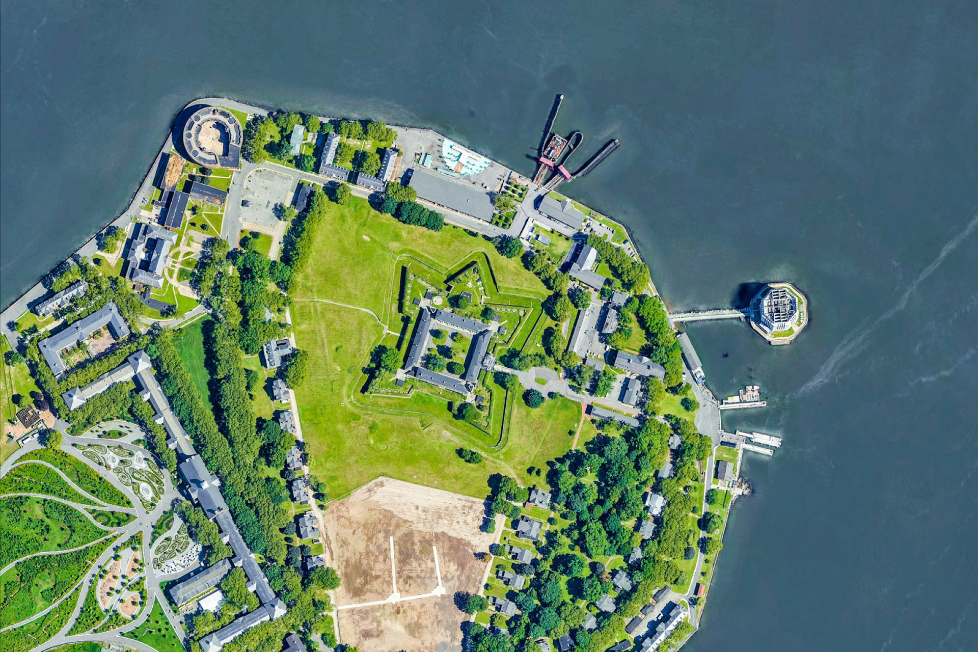 Google Earth Governor Island NYC Tapet Wallpaper