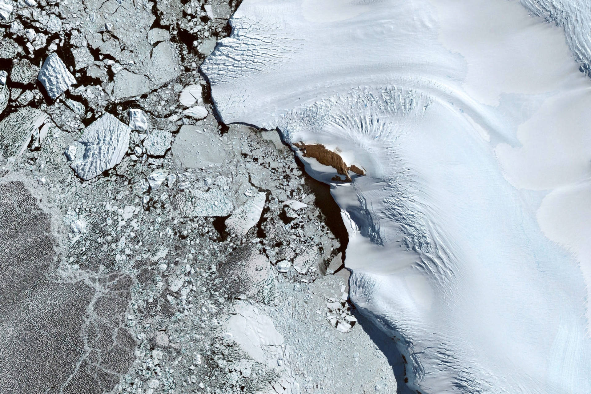 Acque Ghiacciate Dell'antartide Di Google Earth Sfondo