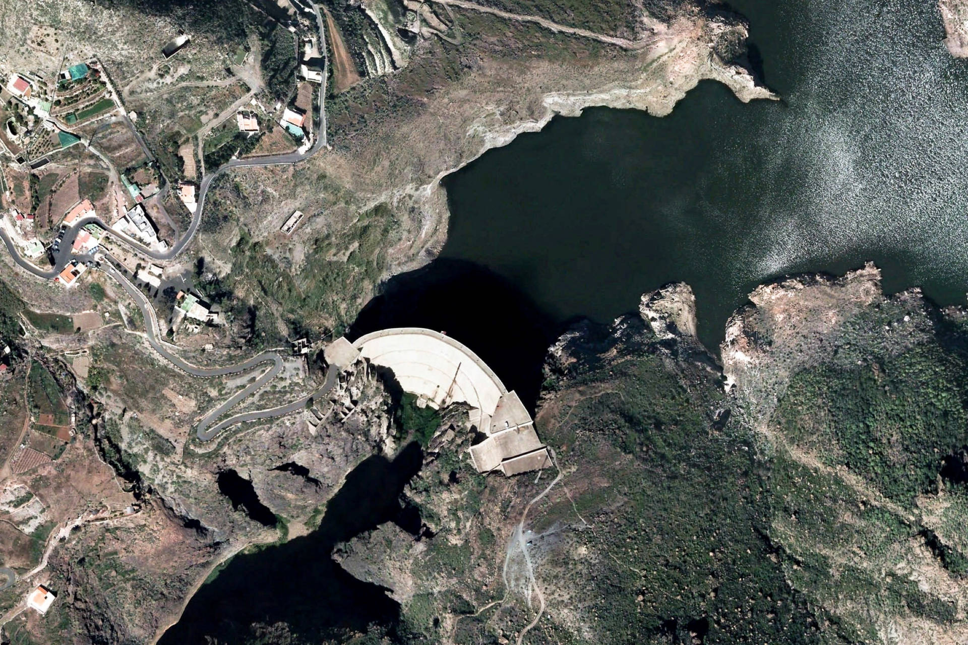 Googleearth Mogan Dam Spanien Wallpaper