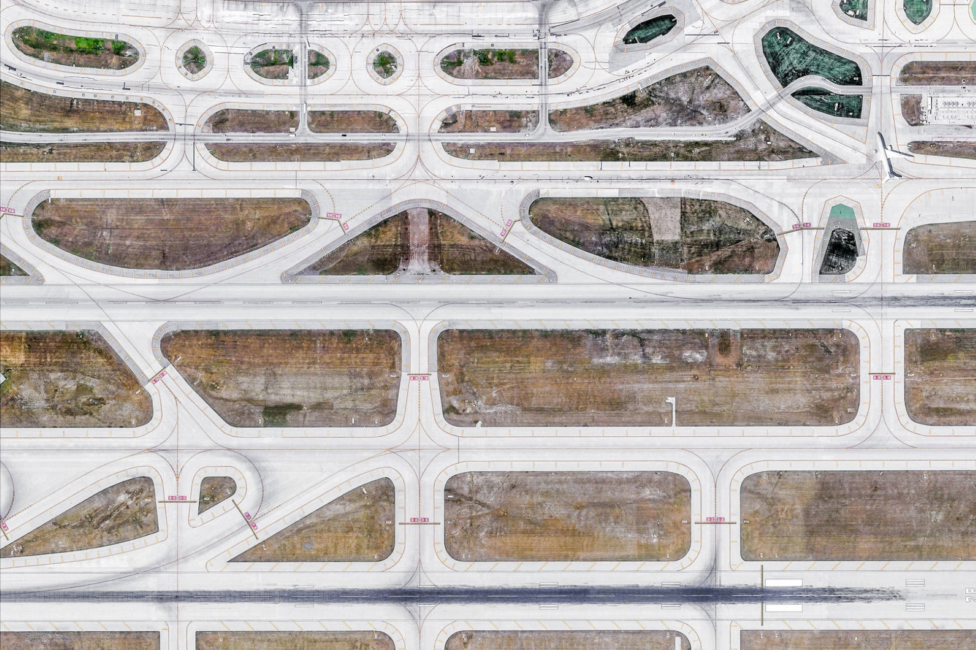 Pista Dell'aeroporto O'hare Di Google Earth Sfondo