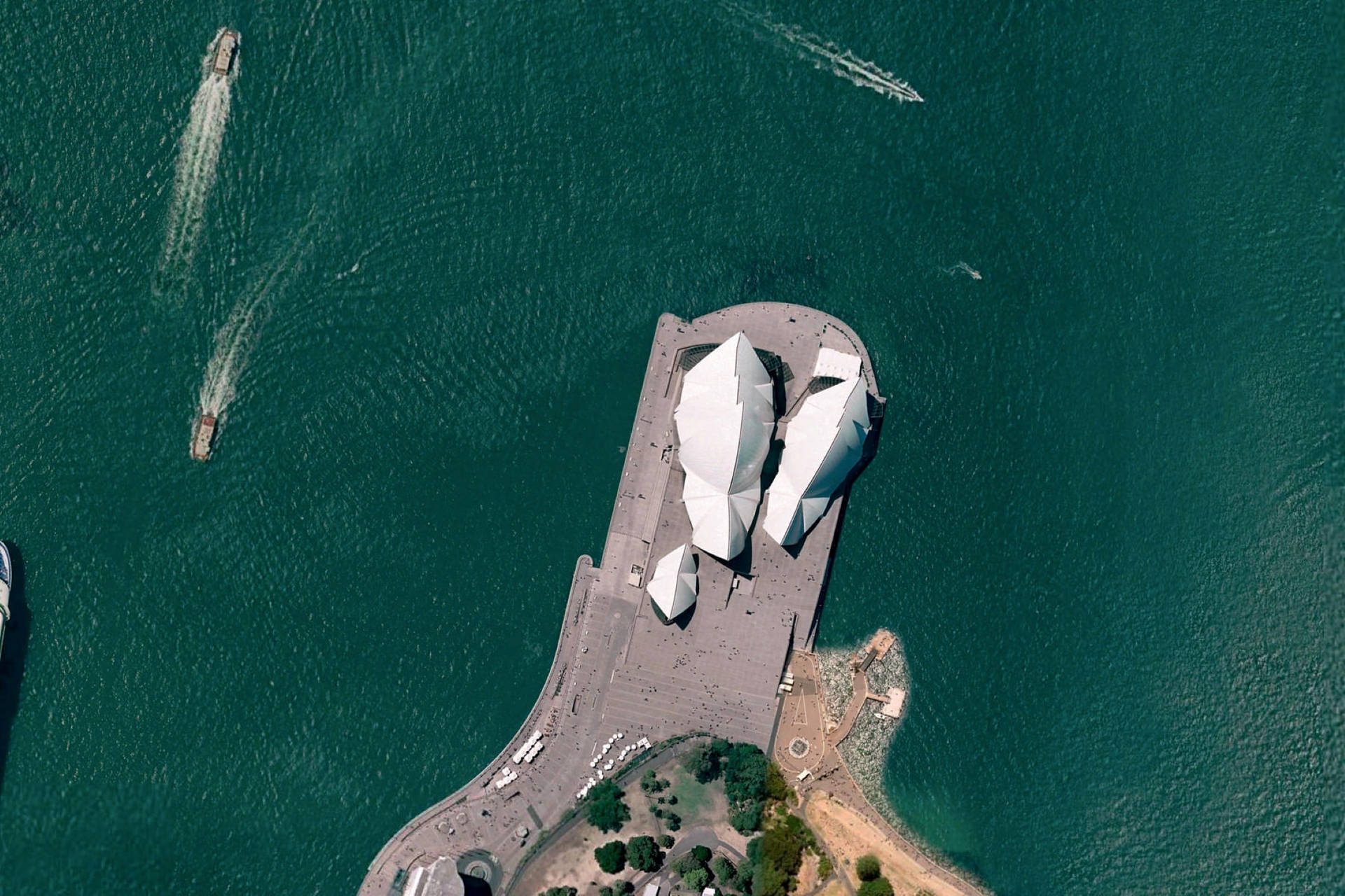 Teatro Dell'opera Di Sydney Di Google Earth Sfondo