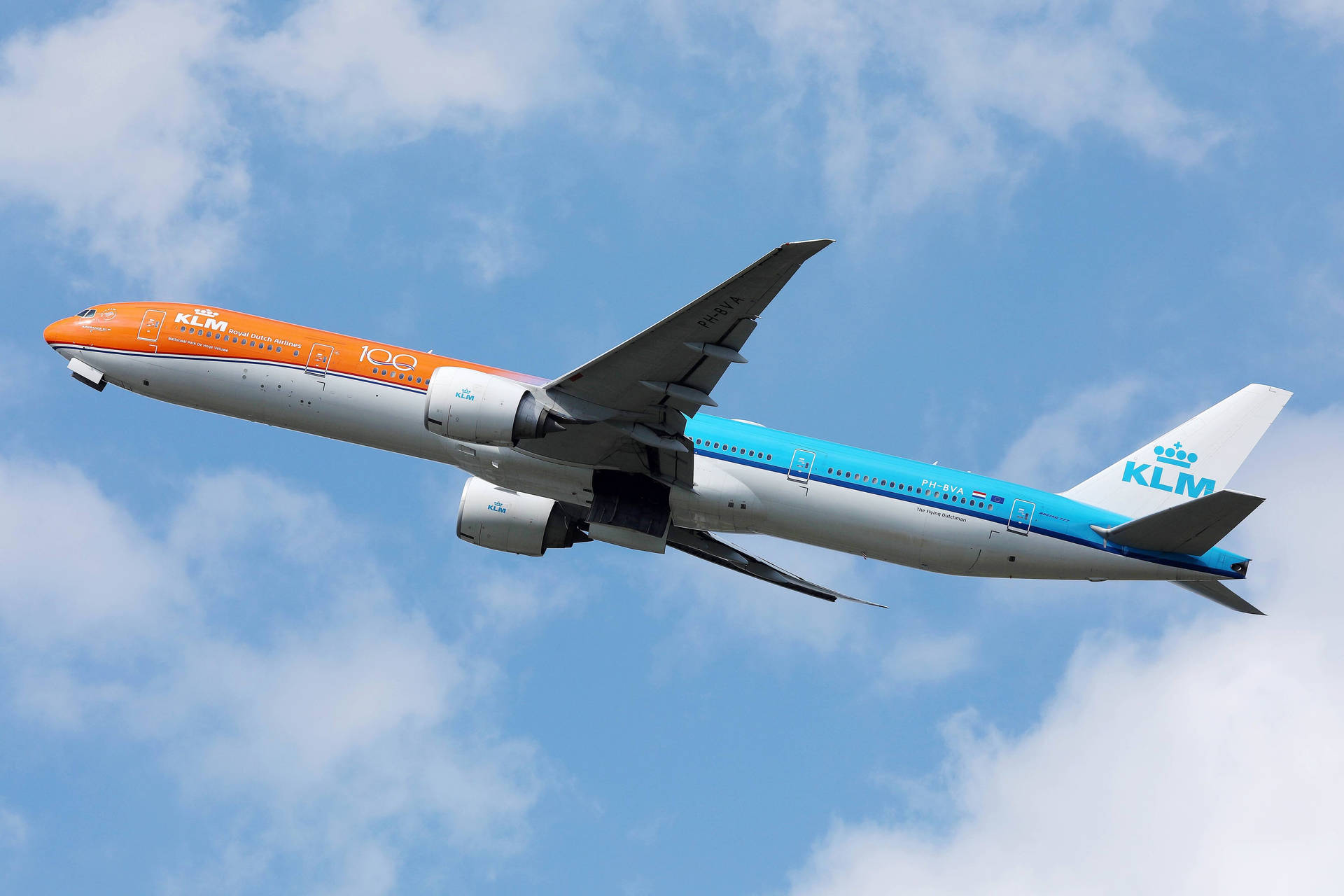 Google Flights KLM Royal Dutch Airlines på et tredimensionelt tapet: Wallpaper