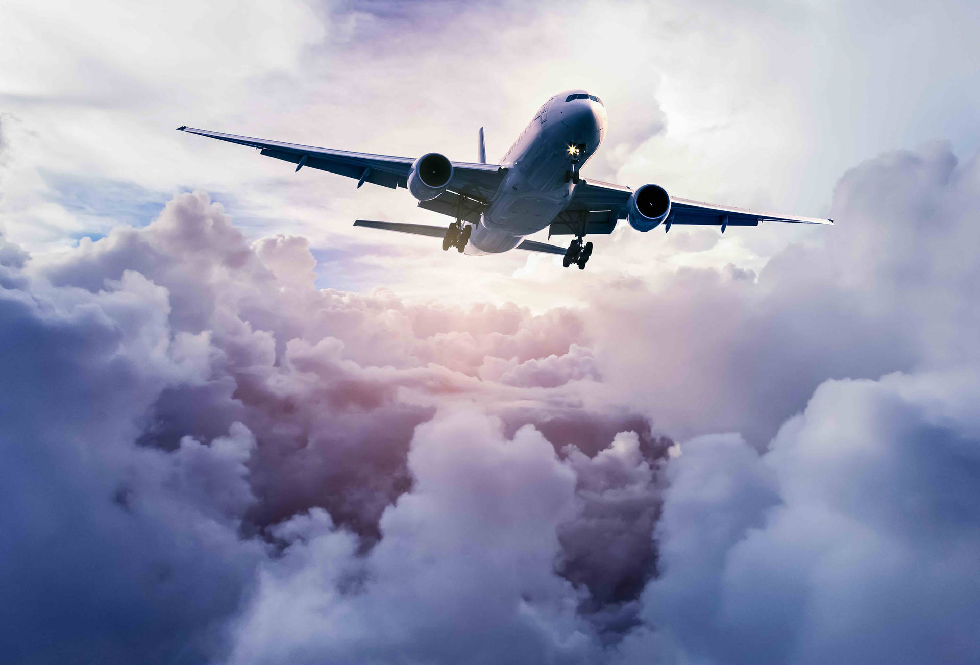 Google Flights Plane And Clouds Wallpaper