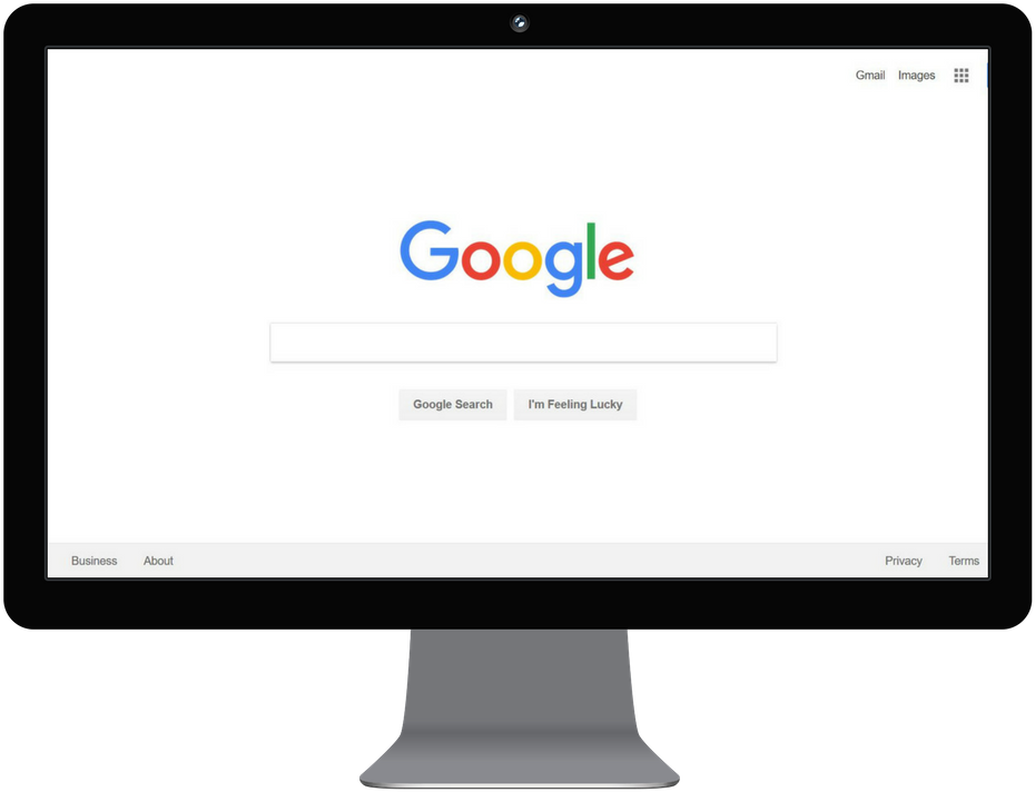 Google Homepageon Desktop Monitor PNG