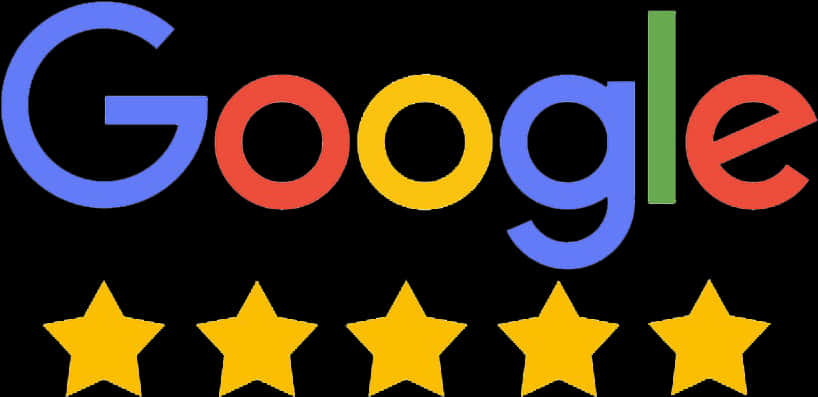 Google Logowith Five Stars Below PNG