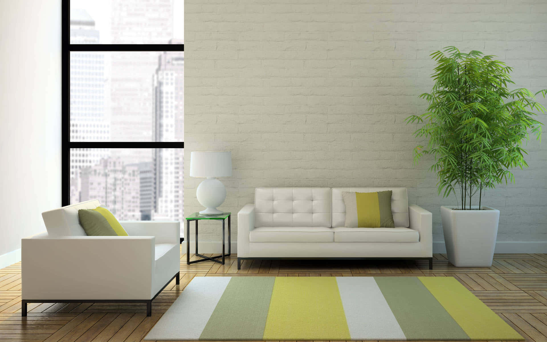 Google Meet White And Green Living Room Background