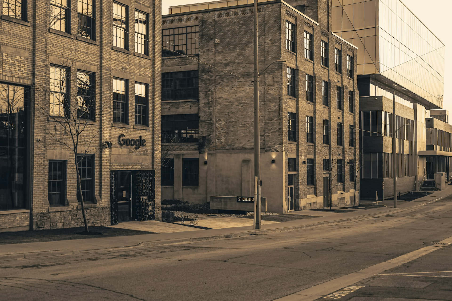 Google Office Kitchener Sepia Tone Wallpaper