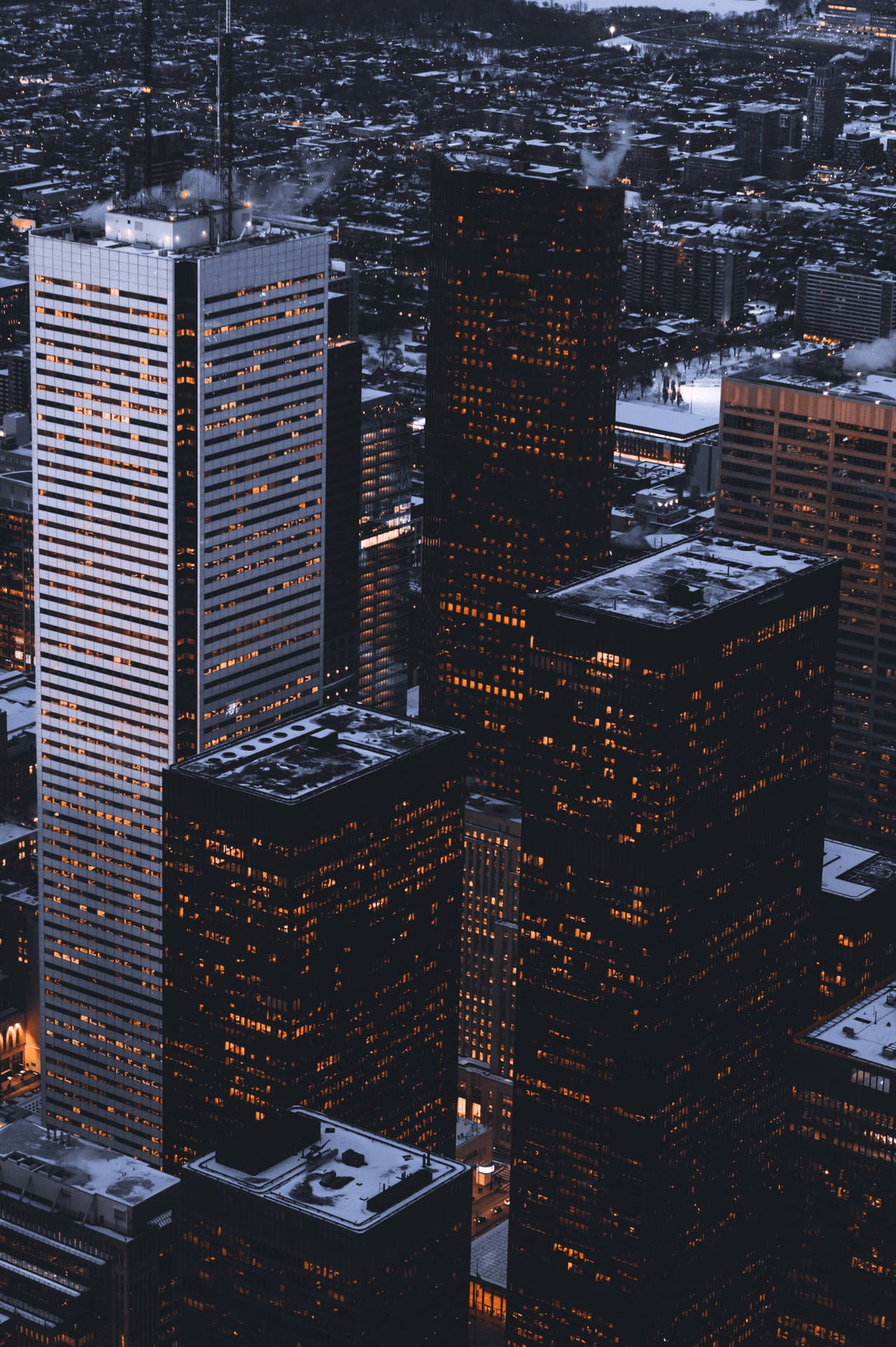 Googlepixel Stad Byggnader Ljus Wallpaper