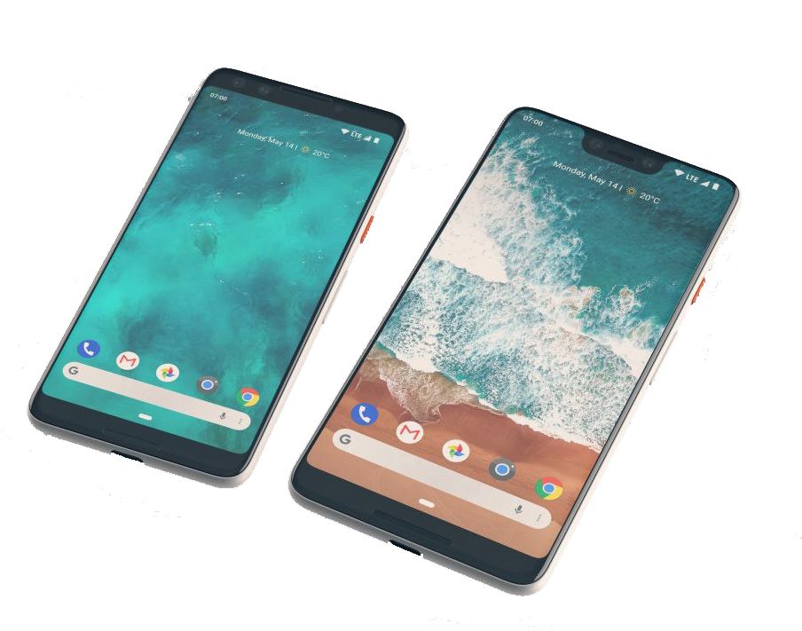 Google Pixel Smartphones Floating Background PNG
