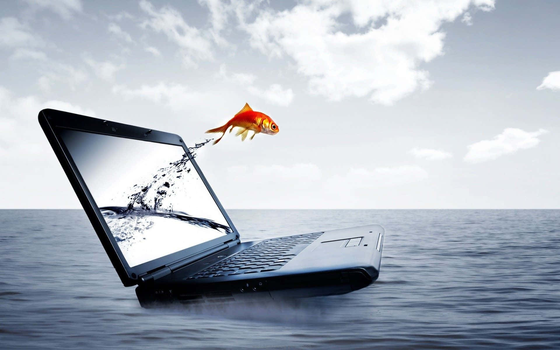 Google Pixel Water Goldfish Laptop Wallpaper