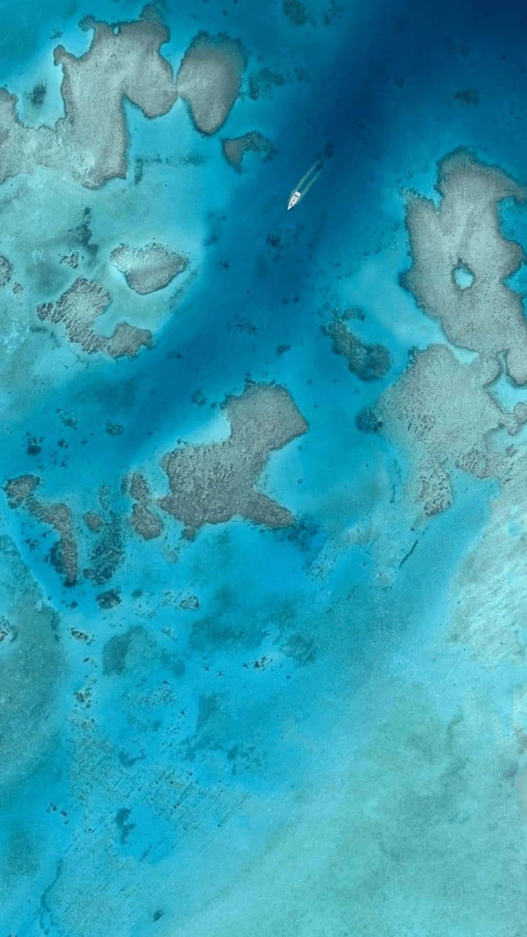 Et luftfoto af Det Store Barriere Reef Wallpaper