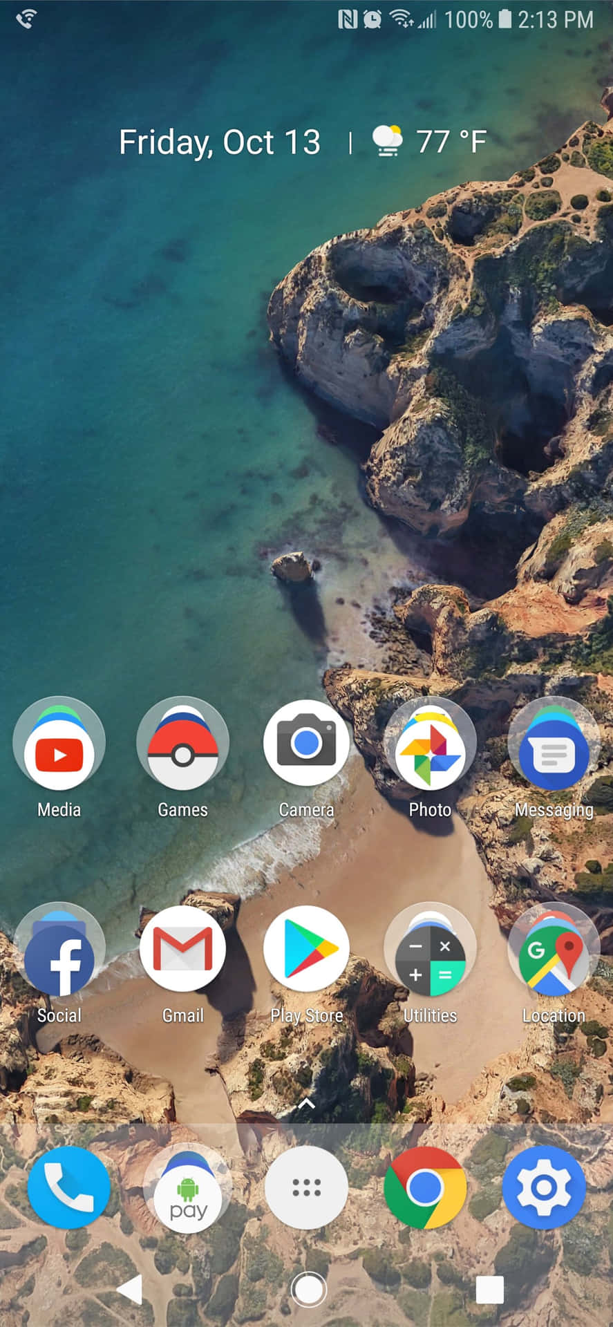 Et skærmbillede af Android startskærmen Wallpaper