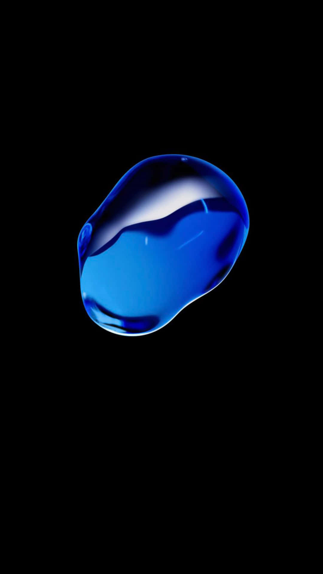 Unliquido Blu Su Una Superficie Nera Sfondo