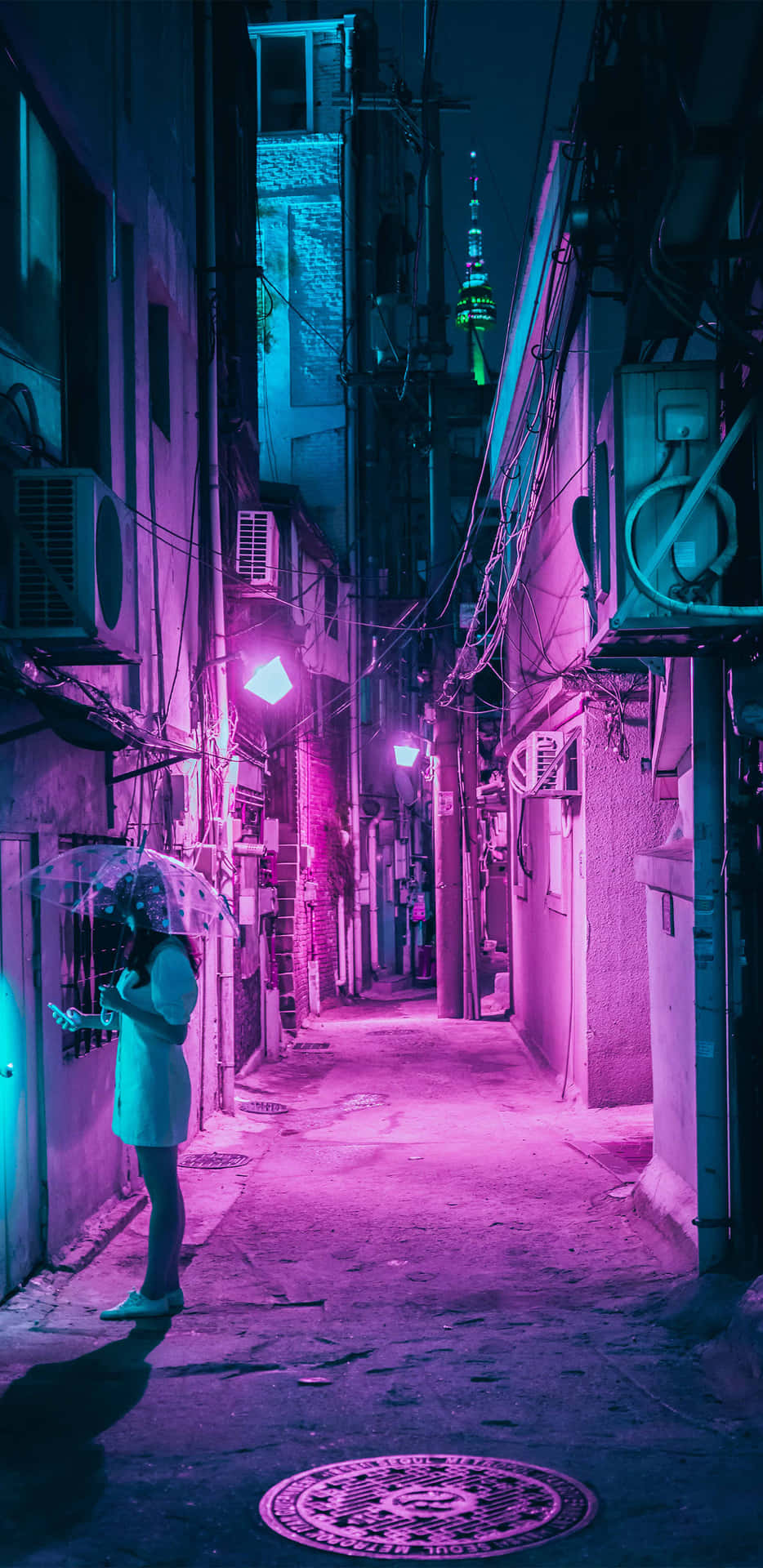 Download A Person Is Standing In An Alleyway Wallpaper | Wallpapers.com