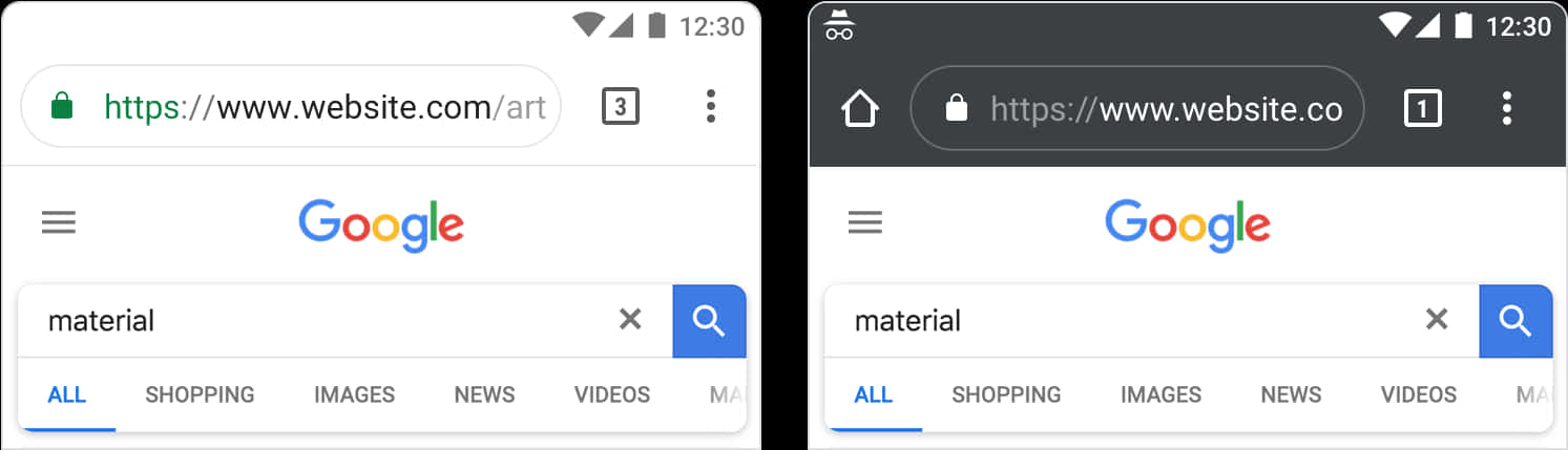 Google Search Lightand Dark Modes PNG