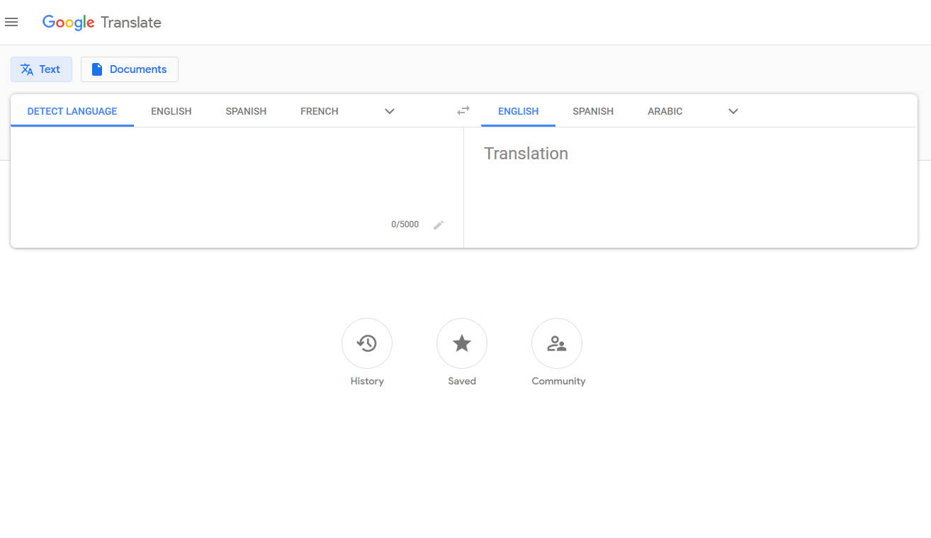 Interfazde Google Translate Fondo de pantalla