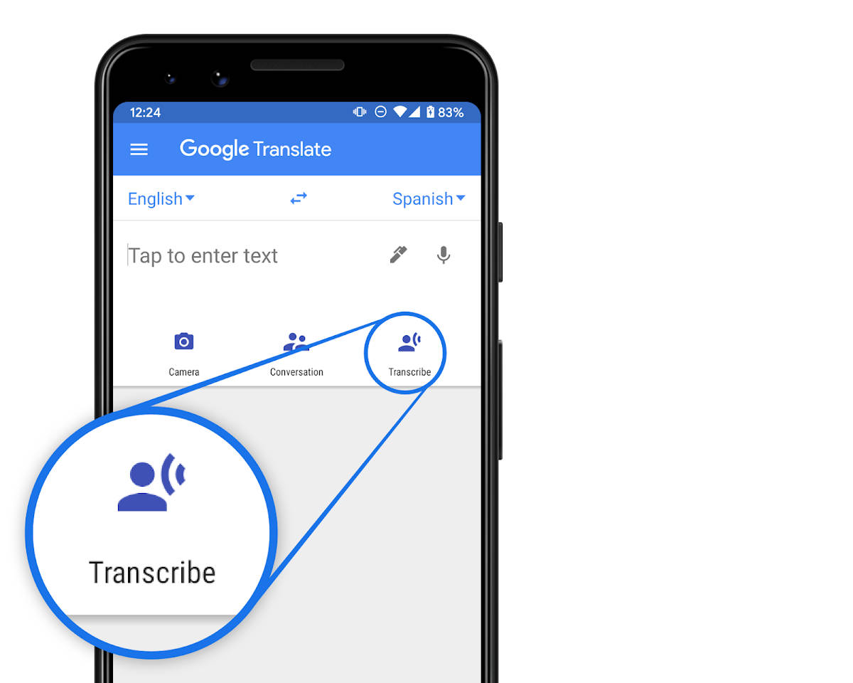 Applicazionedi Google Translate Con Funzione Di Trascrizione Sfondo