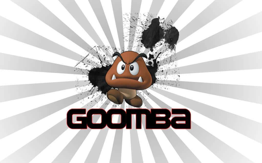 A Goomba character from the popular game series in its natural habitat Wallpaper