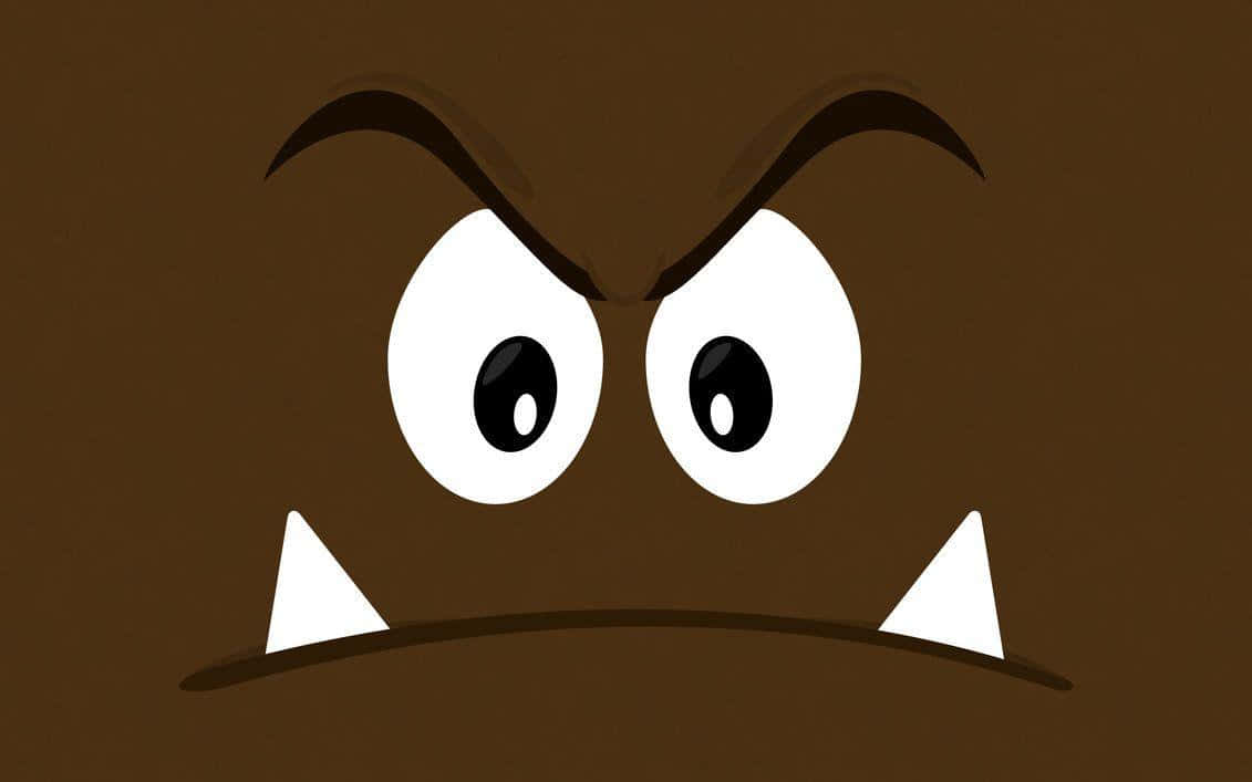 Goomba character in action from the Mario game series Wallpaper