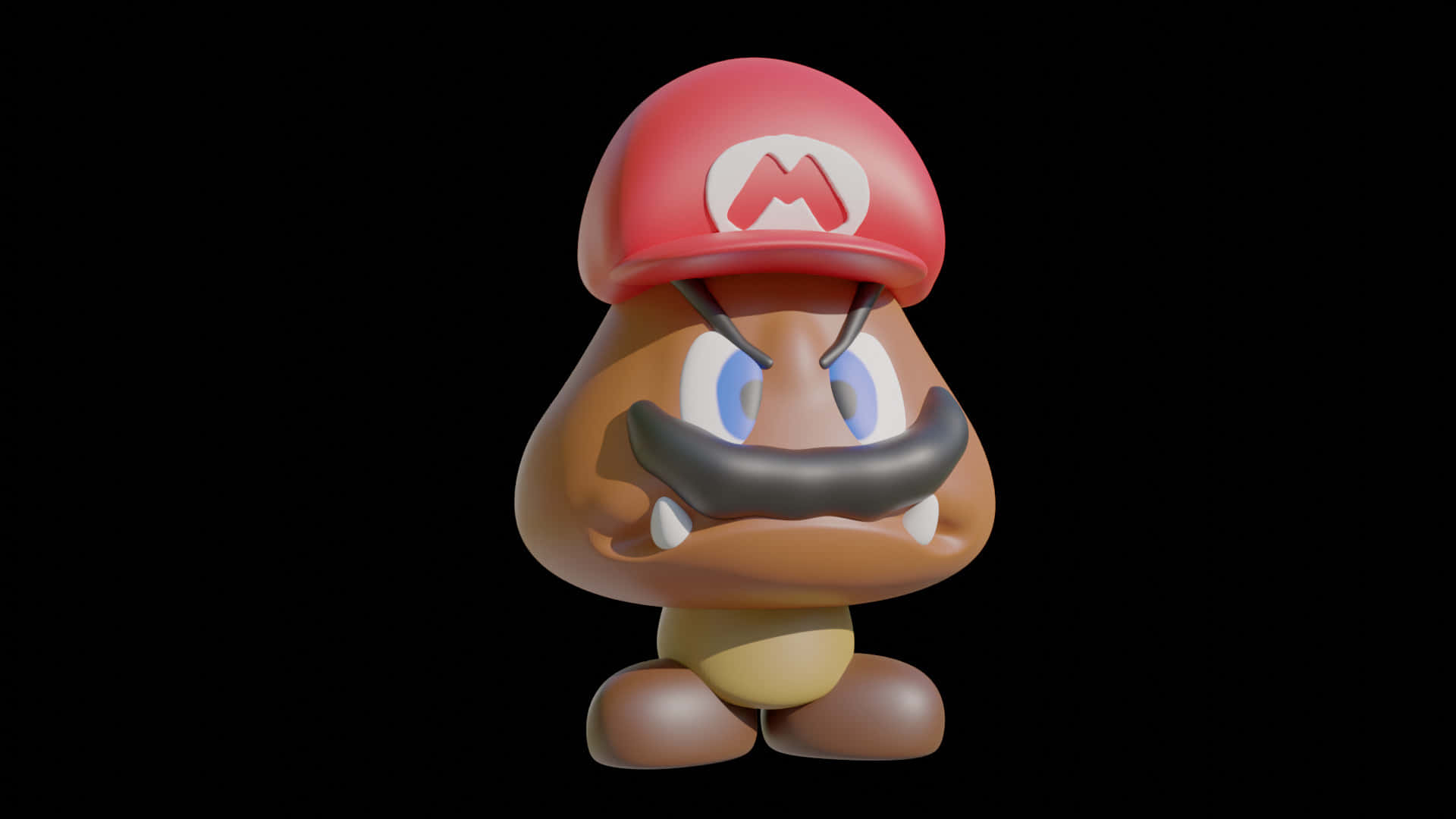 Goomba character strolling in the world of Super Mario Bros. Wallpaper