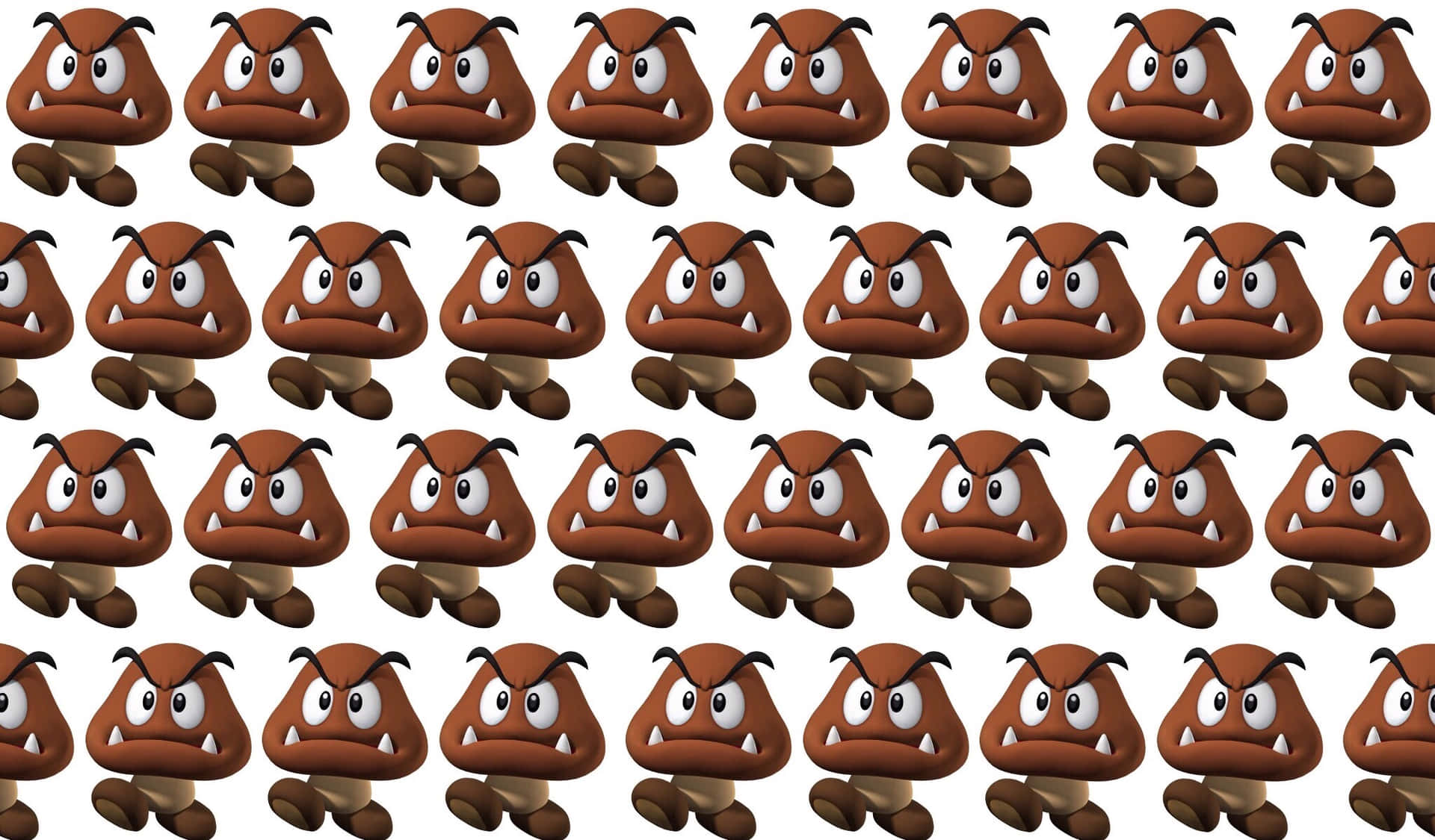 A Smiling Goomba from Super Mario Games Wallpaper