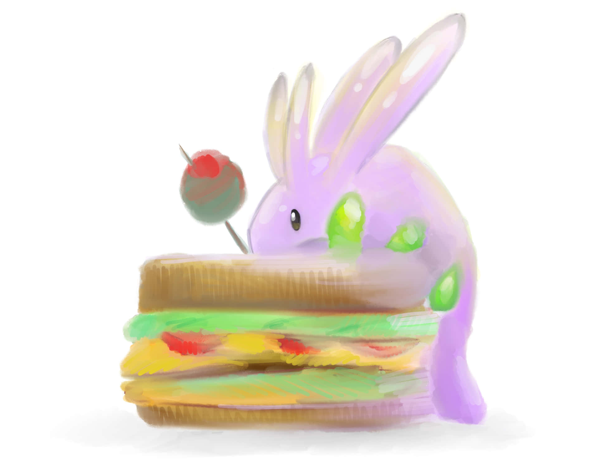 Goomy Enjoys A Delicious Sandwich Wallpaper