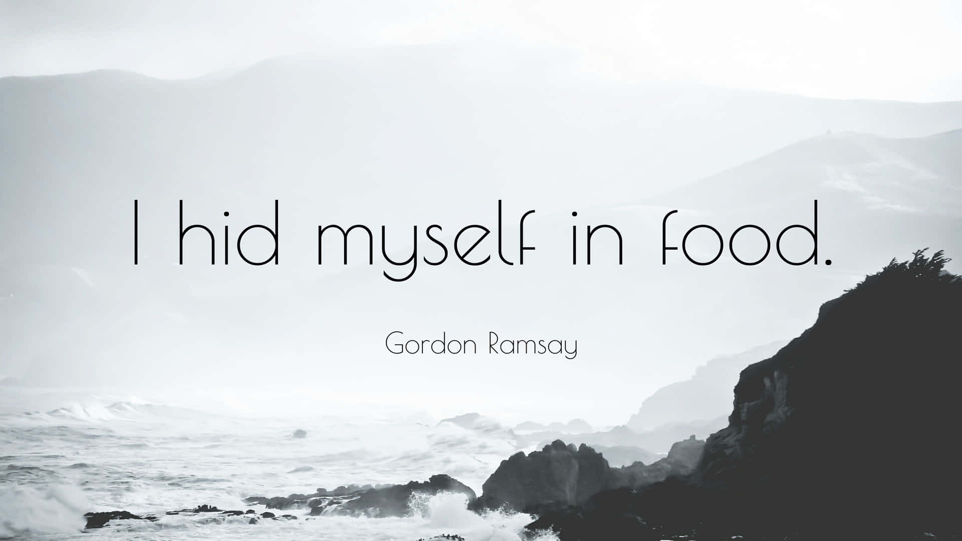 Gordon Ramsay Food Quote Sea Backdrop Wallpaper