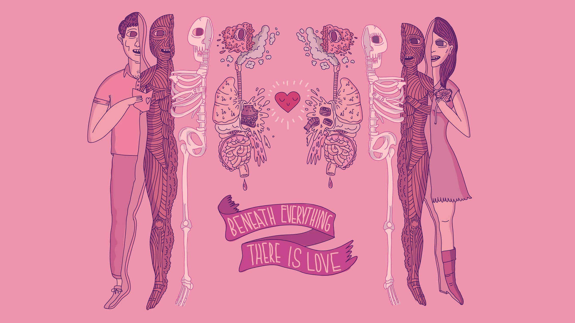 Gore Aesthetic Love Illustration Wallpaper