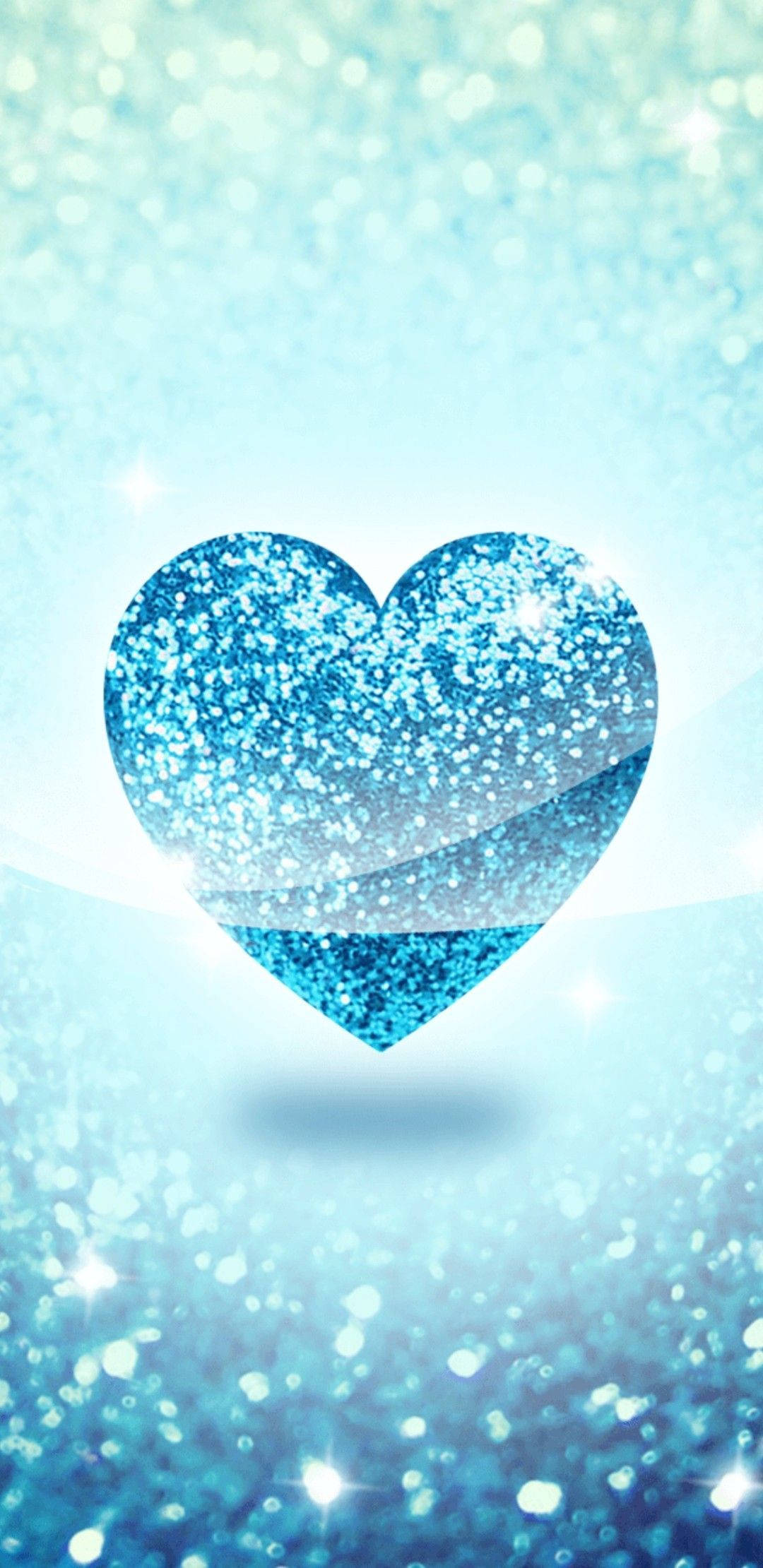 Gorgeous Blue Heart Iphone Display Wallpaper