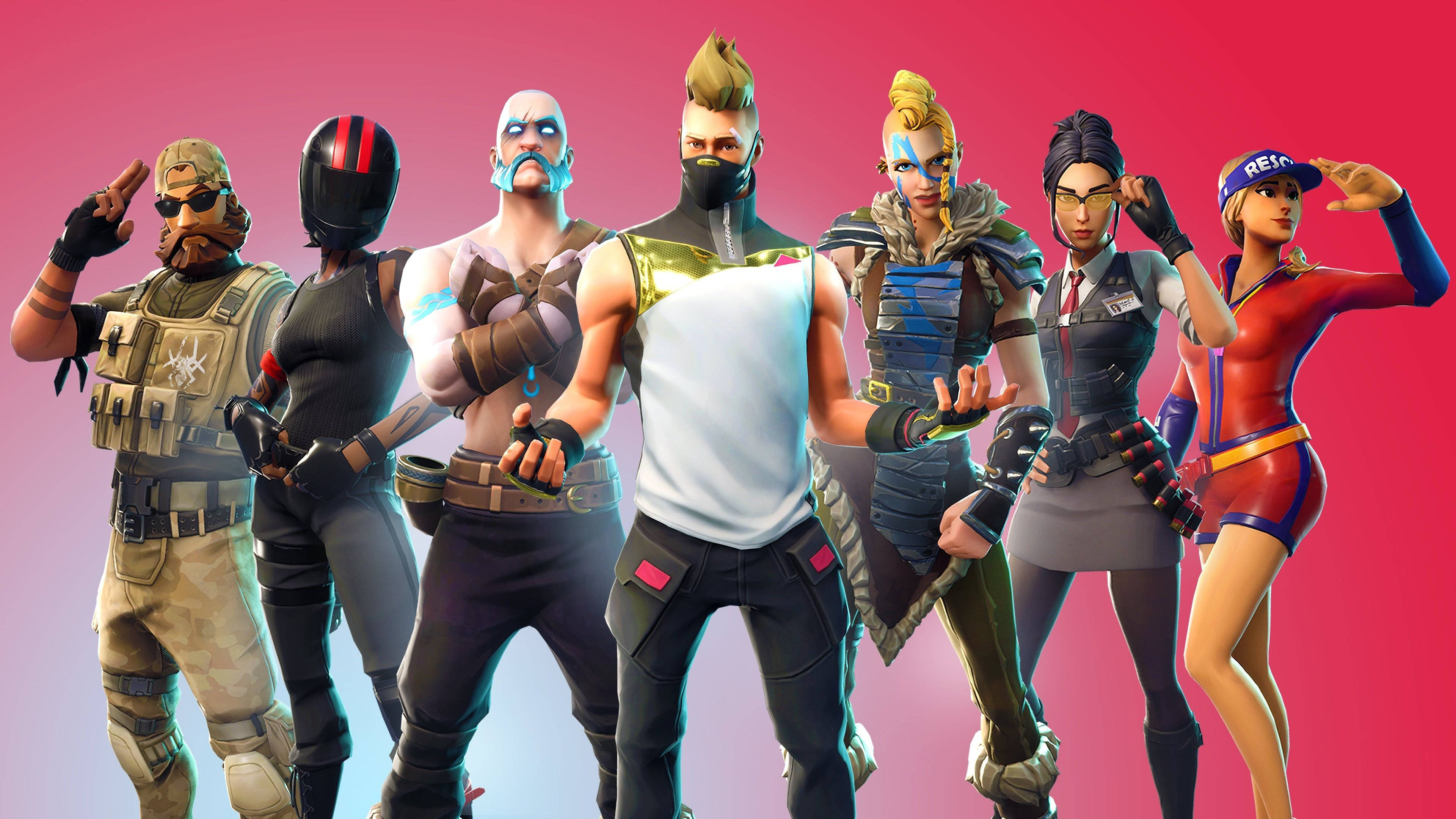Gorgeous Characters From Fortnite Skin Display Wallpaper
