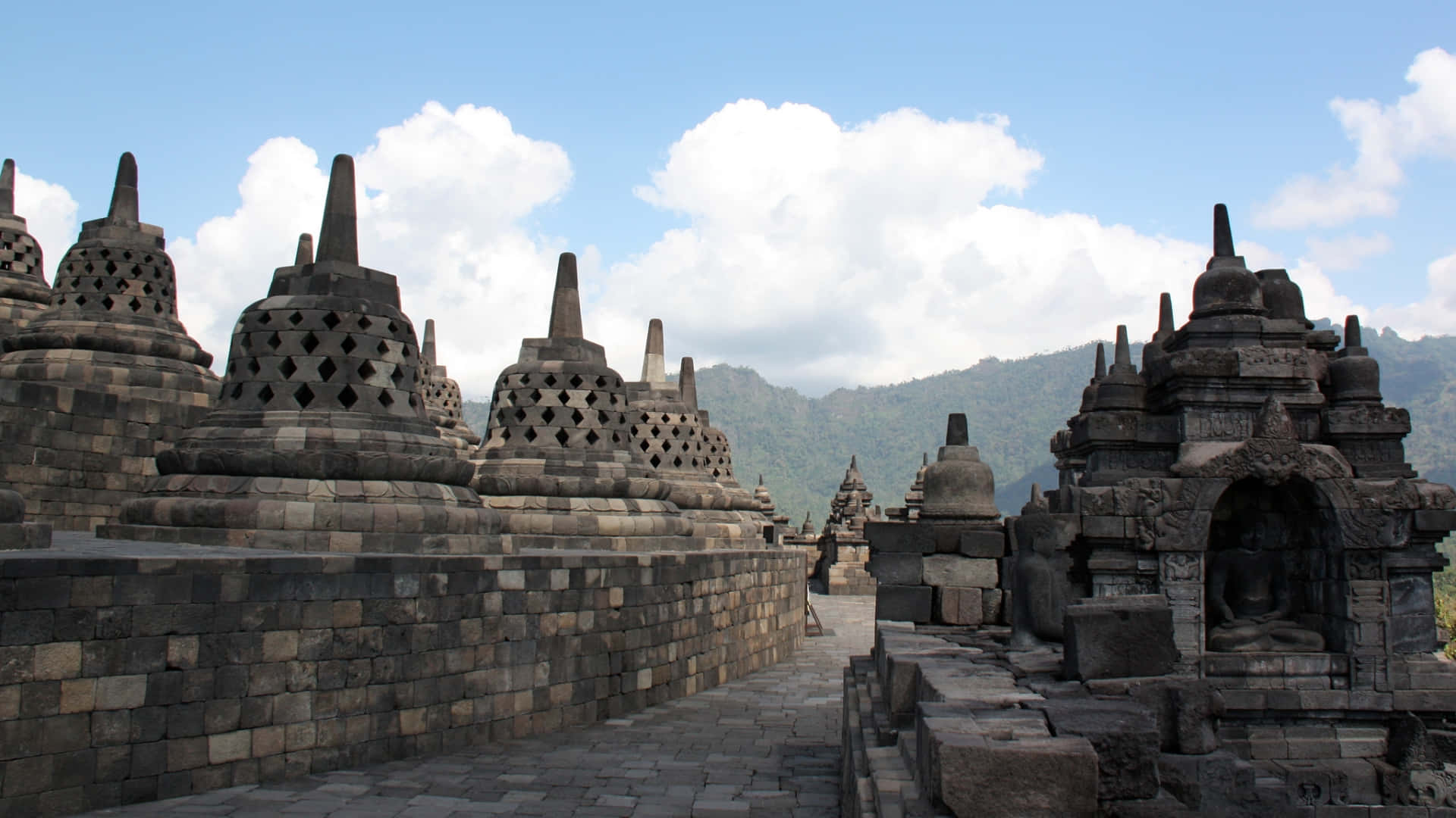 Gorgeous Clouds In Borobudur Temple Wallpaper