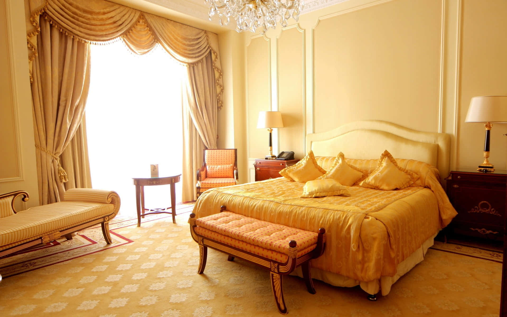 Gorgeous Fancy Luxury Hotel Room Wallpaper
