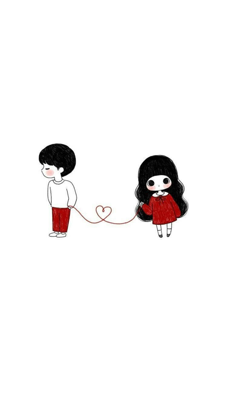 Download Gorgeous Graphic Of Cute Couple Drawing Wallpaper 