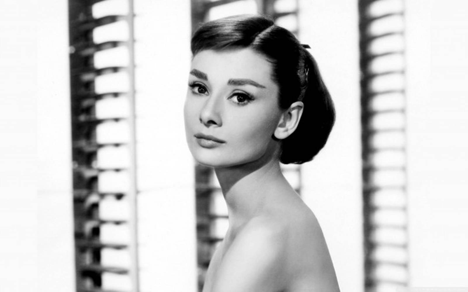 Smukke Katharine Hepburn kunstværker pryder hver rulle. Wallpaper