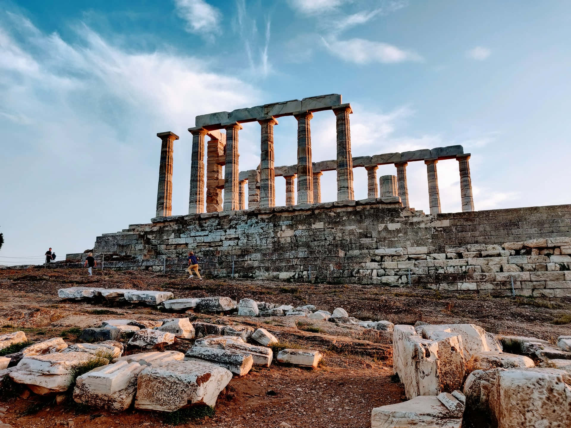 Praktfullastentempelpelare Sounion (note: This Is A Direct Translation And May Not Be The Most Commonly Used Phrasing In Swedish.) Wallpaper