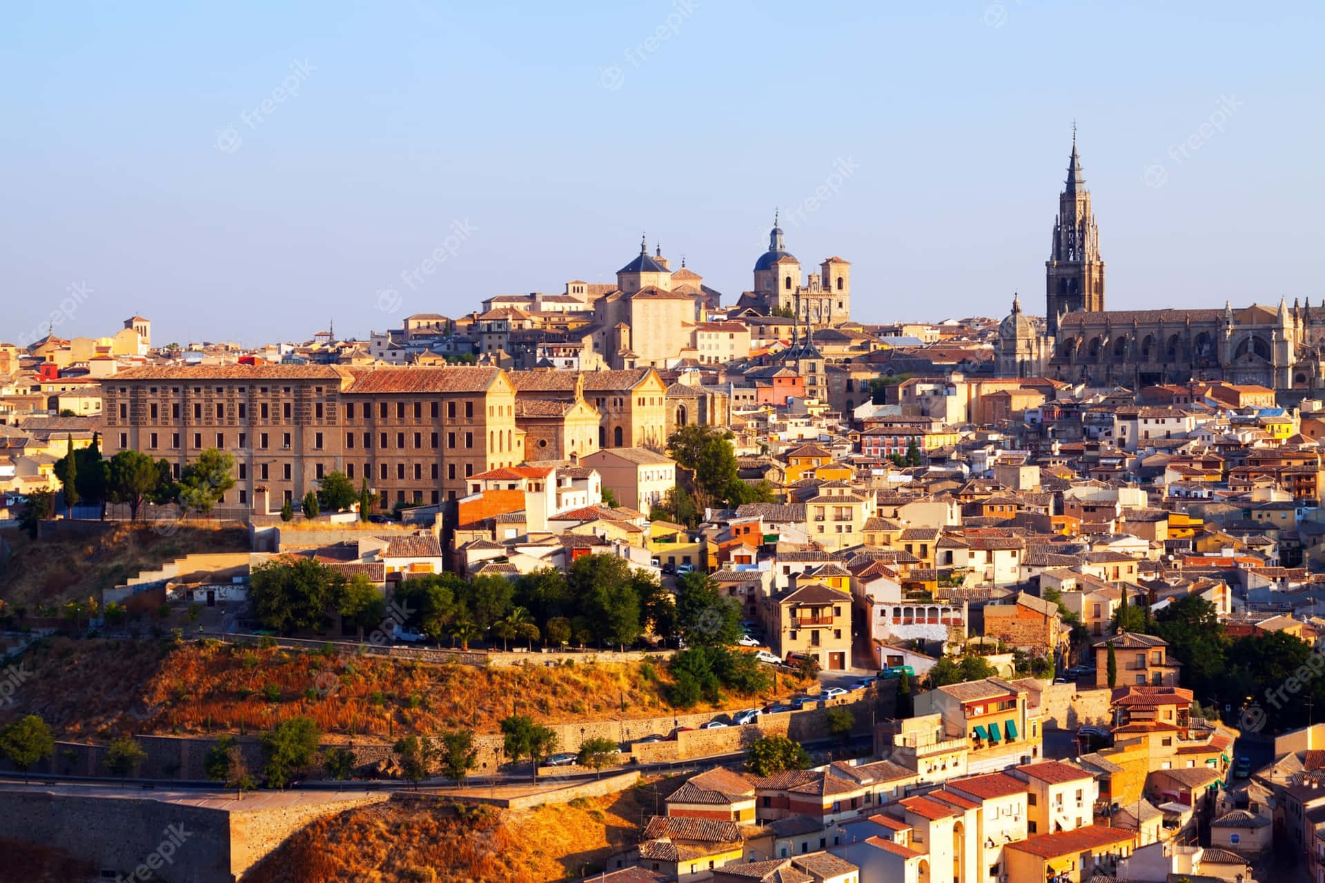Splendidavista Cattedrale Di Toledo Estetica Arancione Sfondo