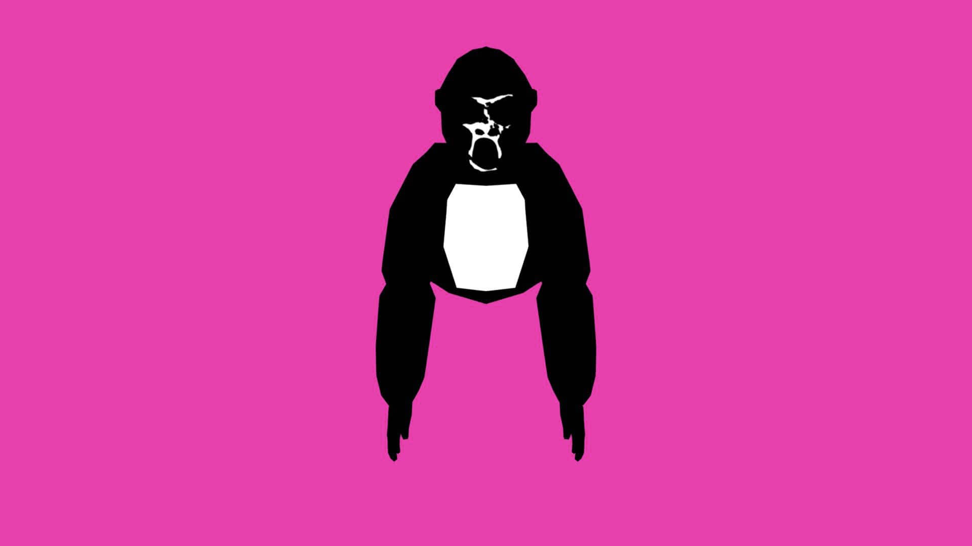 Gorillakunst Auf Pink Wallpaper