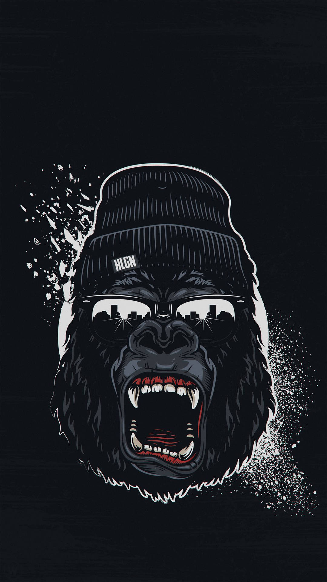 Gorilla Outline Art: En Tapet Med En Gorilla I Silhuett. Wallpaper