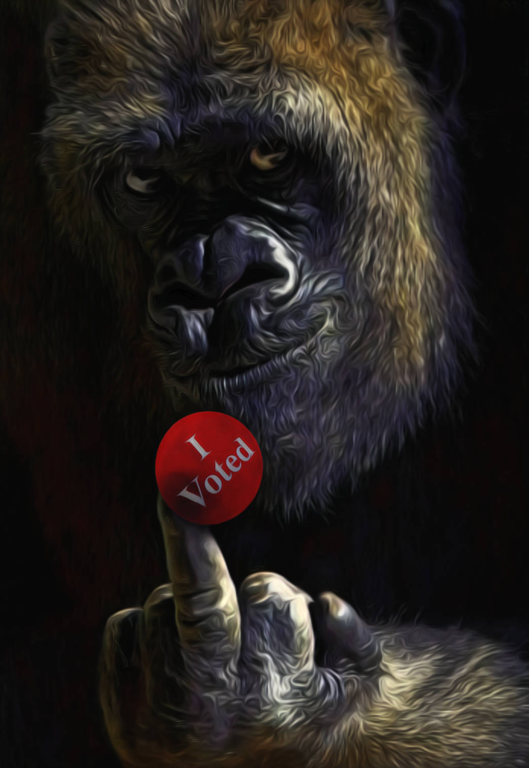 Gorilla Art I Voted Wallpaper