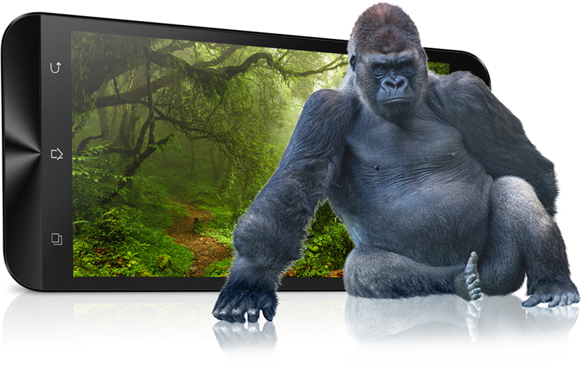 Gorilla Emerging From Smartphone Screen PNG