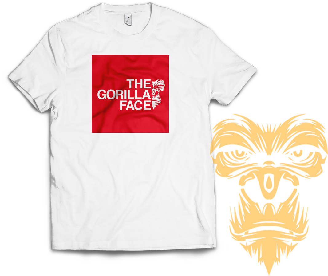 Gorilla Face T Shirt Design PNG