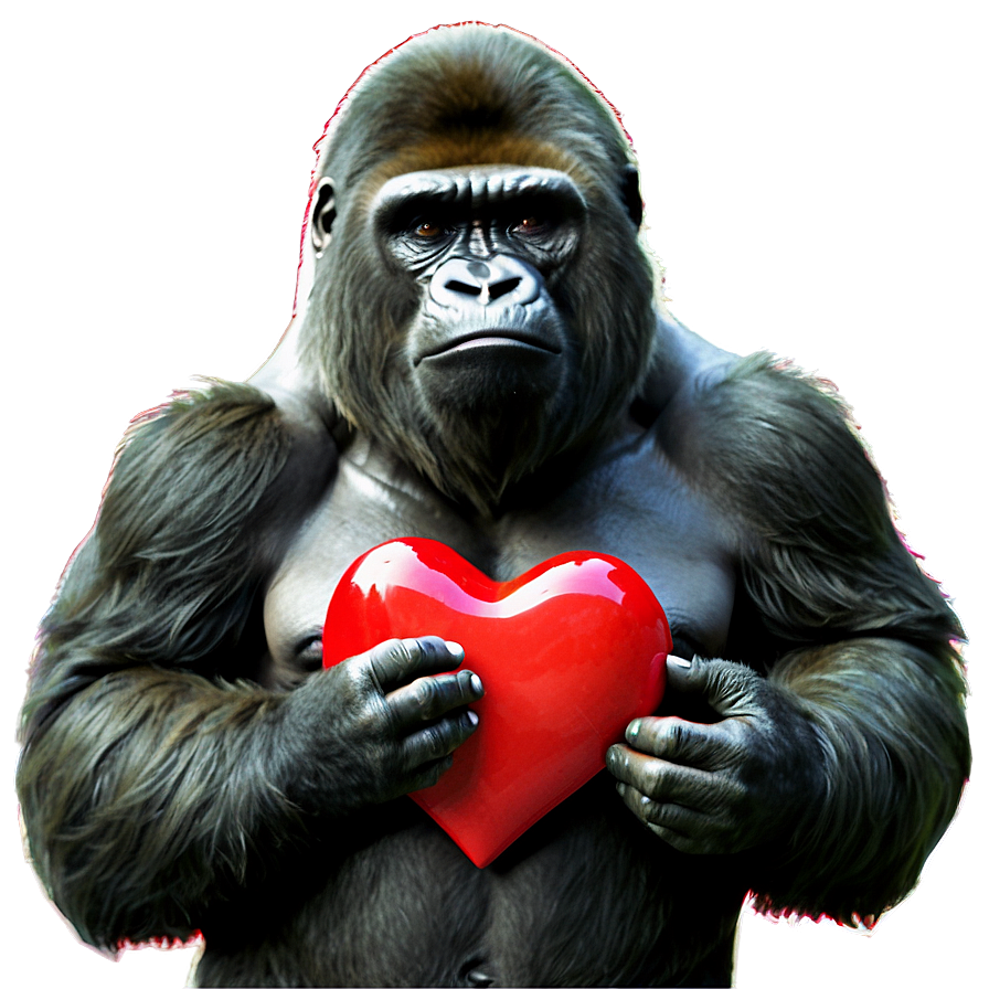 Gorilla Holding Heart Png Nfy PNG