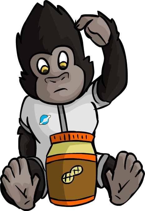 Gorilla Holding Peanut Butter Jar PNG