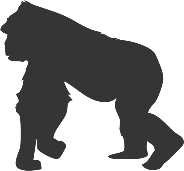 Gorilla Silhouette Profile PNG