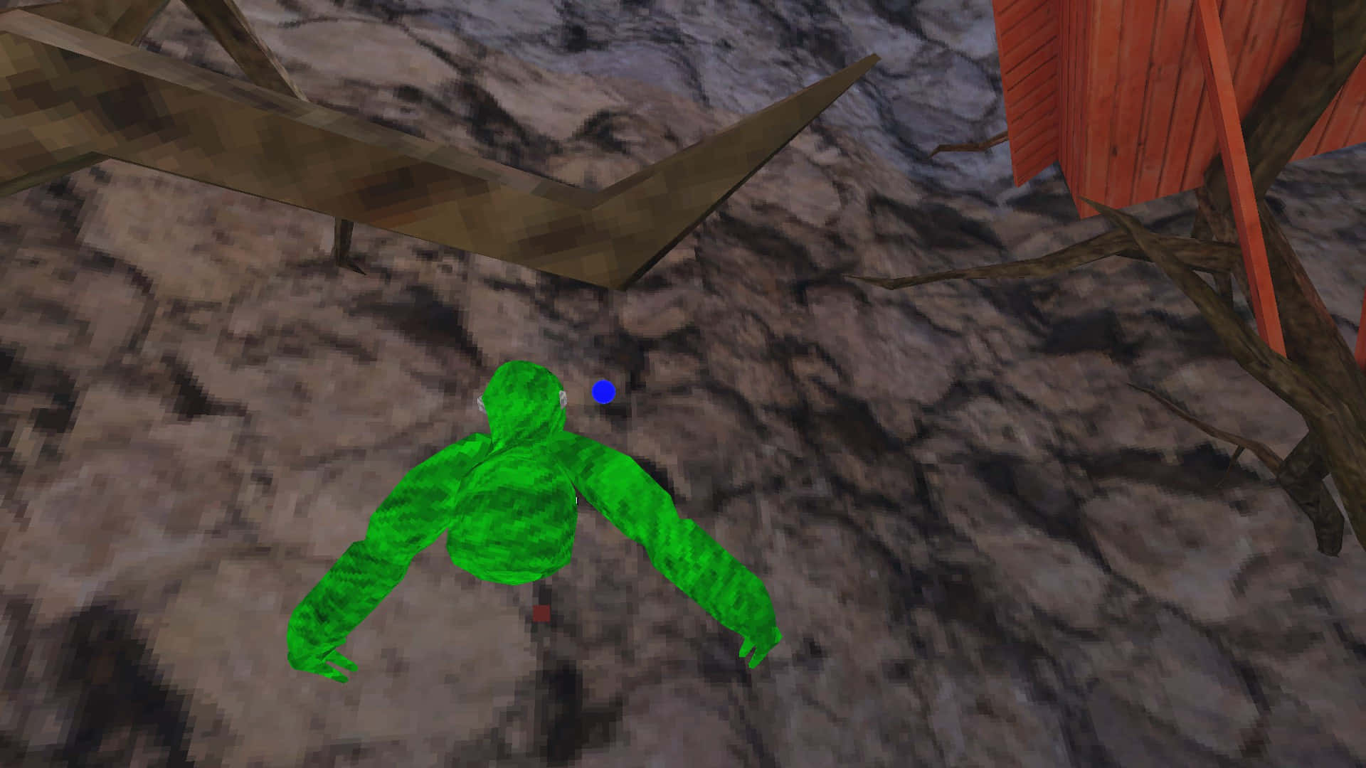 En grøn mand flyver i luften Wallpaper